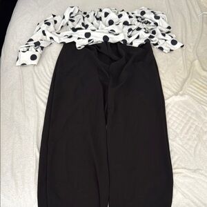 SHEIN Black and White Jumpsuit Elegant Streamlined Design